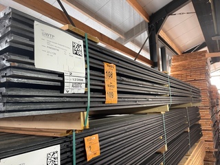 Ca. 42x Grenen Acoustic Design Profiel Zwart, 22x142mm, lengte 420cm
